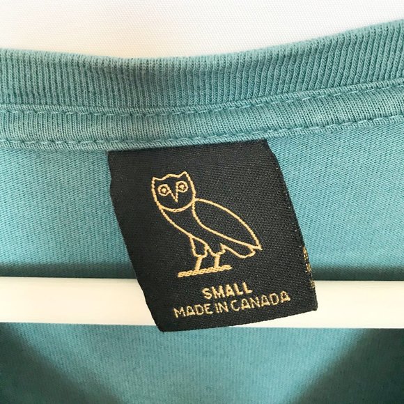 OVO Drake Teal Multicolor Logo Long Sleeve Shirt - Picture 4 of 5